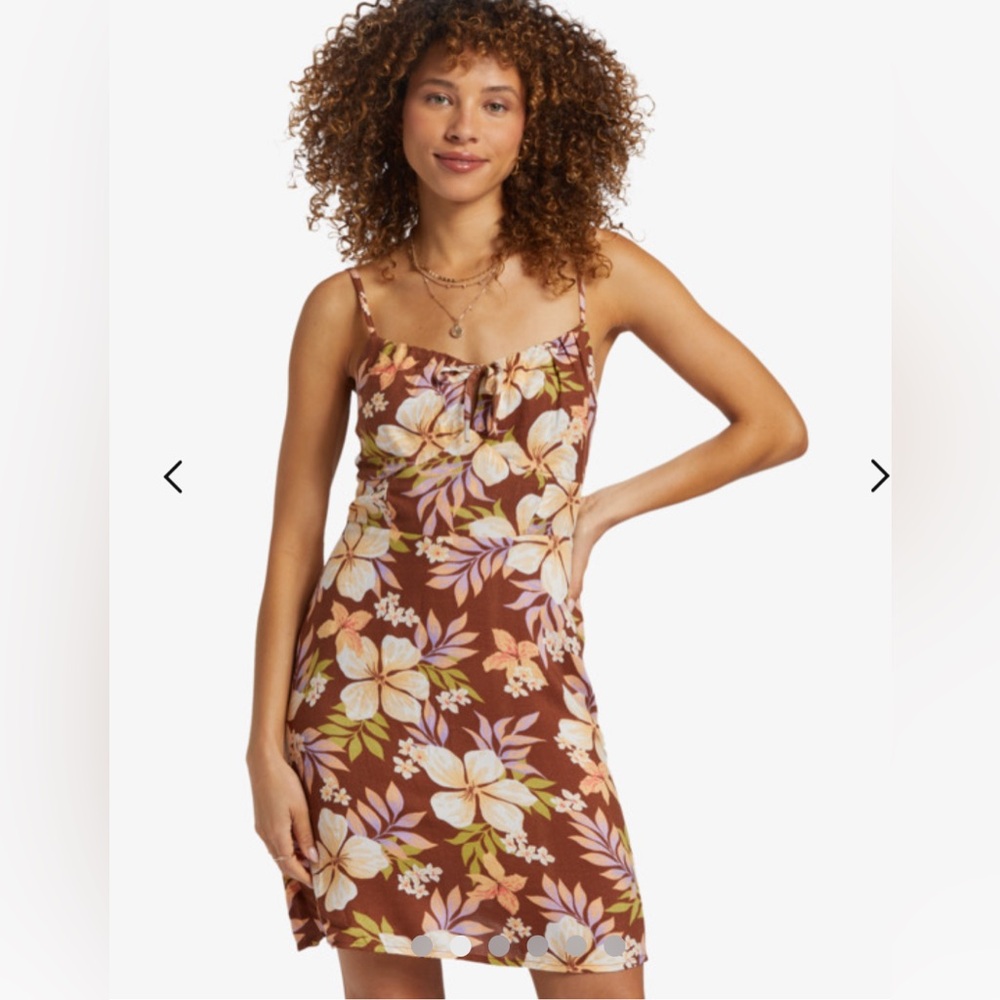 Billabong Island Calling Floral Mini Sundress Medium